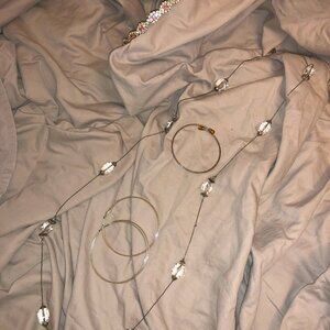 bundle jewel necklace, headband, earring set, bracelet